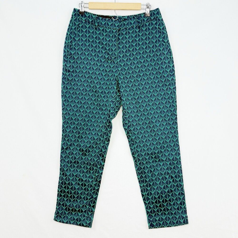 WILDFANG Women’s Slim Pant Green Multi Size 8 Empower Jacquard NWOT - Picture 5 of 16